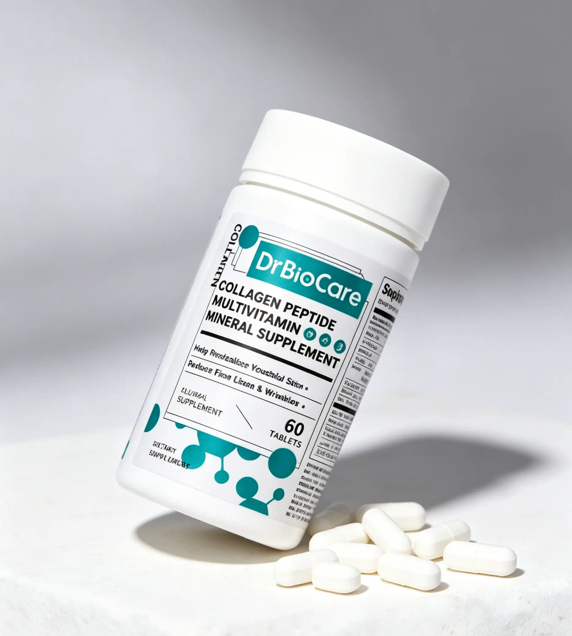DrBioCare 1-In-1 Collagen Supplements Tablet - Balanced Collagen Boost, Probiotics, Multivitamins for Body Health & Daily Supplemental Nutrition Support