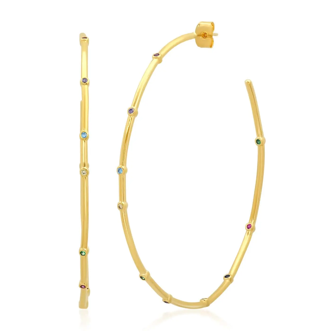 Rainbow Sparkle Hoop Earrings