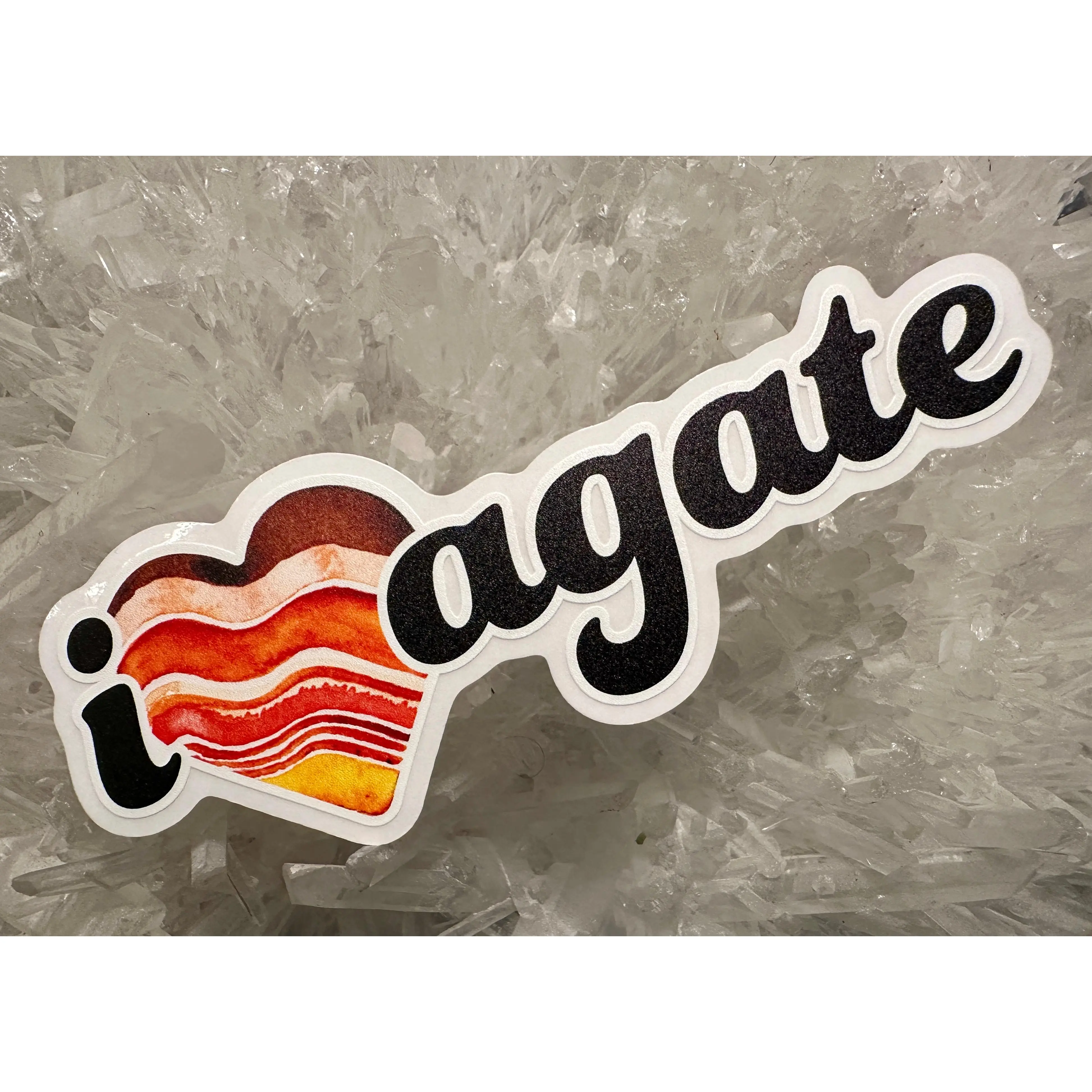 I Love Agate Clear Vinyl Sticker