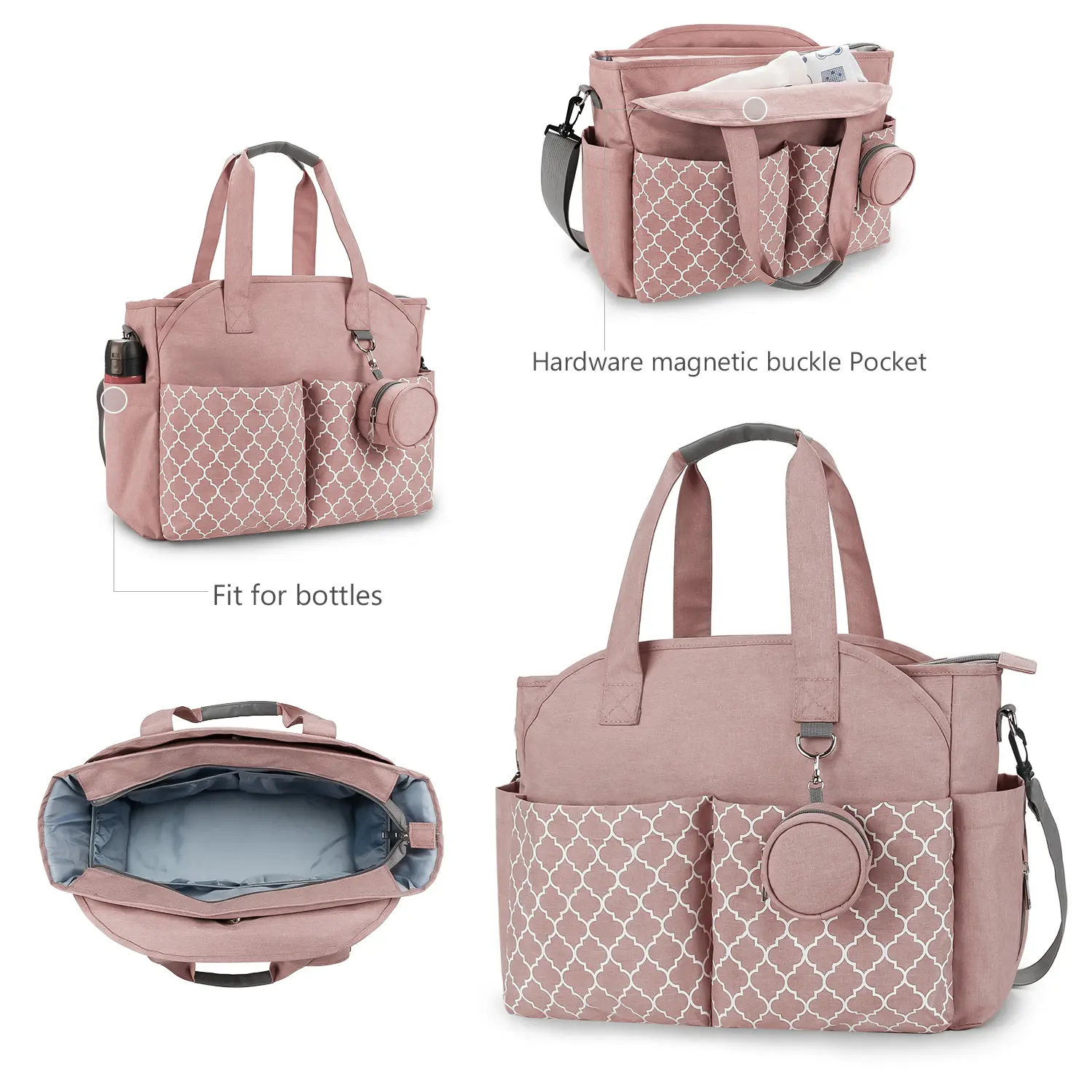 Travel Tote Bag, Large Diaper Bags Waterproof,Large Mommy Bag for Hospital, Bags for Mom Travel Diaper Tote Gift for Baby Shower