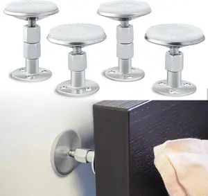 4PCS Upgraded Headboard Stoppers for Wall, Adjustable Bed Noise Stopper with Wall Protection, Bed Stoppers for Headboard for Bed Frame, Sofa, Cabinet, Easy to Install (1.3in-3.4in)