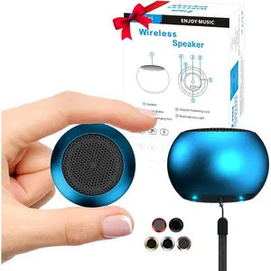 2 Bluetooth Mini Speakers, 3W Small Portable Wireless Speaker with Lanyard, Water Resistant, Wireless Stereo Pairing, Rechargeable Metal Mini Speakers for Phone, Tablet, Built-in Microphone