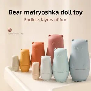 New Silicone Russian Nesting Dolls – Chubby Bear Educational Toy & Home Decor