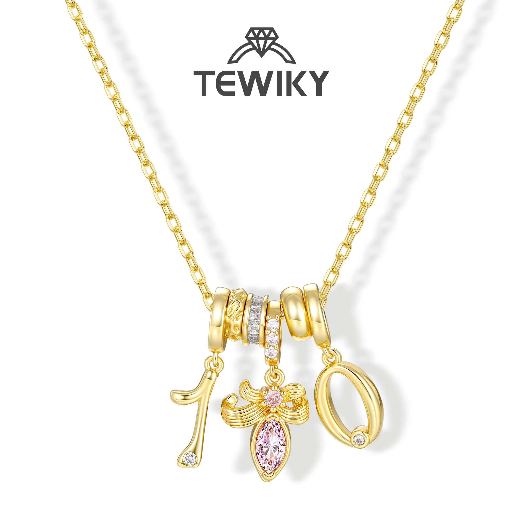Tewiky Luxury Gold Smooth Natural Stone Hoop Necklace / Birthstone Month Number Pendant / Irregular Heart Birthstone Necklace – Dainty Premium Birthday Gift for Women