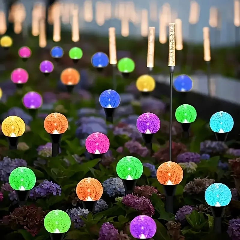 The new solar-powered color balloon lamp, suitable for lawns, has 8 different flashing modes - perfect for gardens, streets, parks, camping, holiday home decorations and wedding setups., Solar Landscape Lights, Yard Lighting