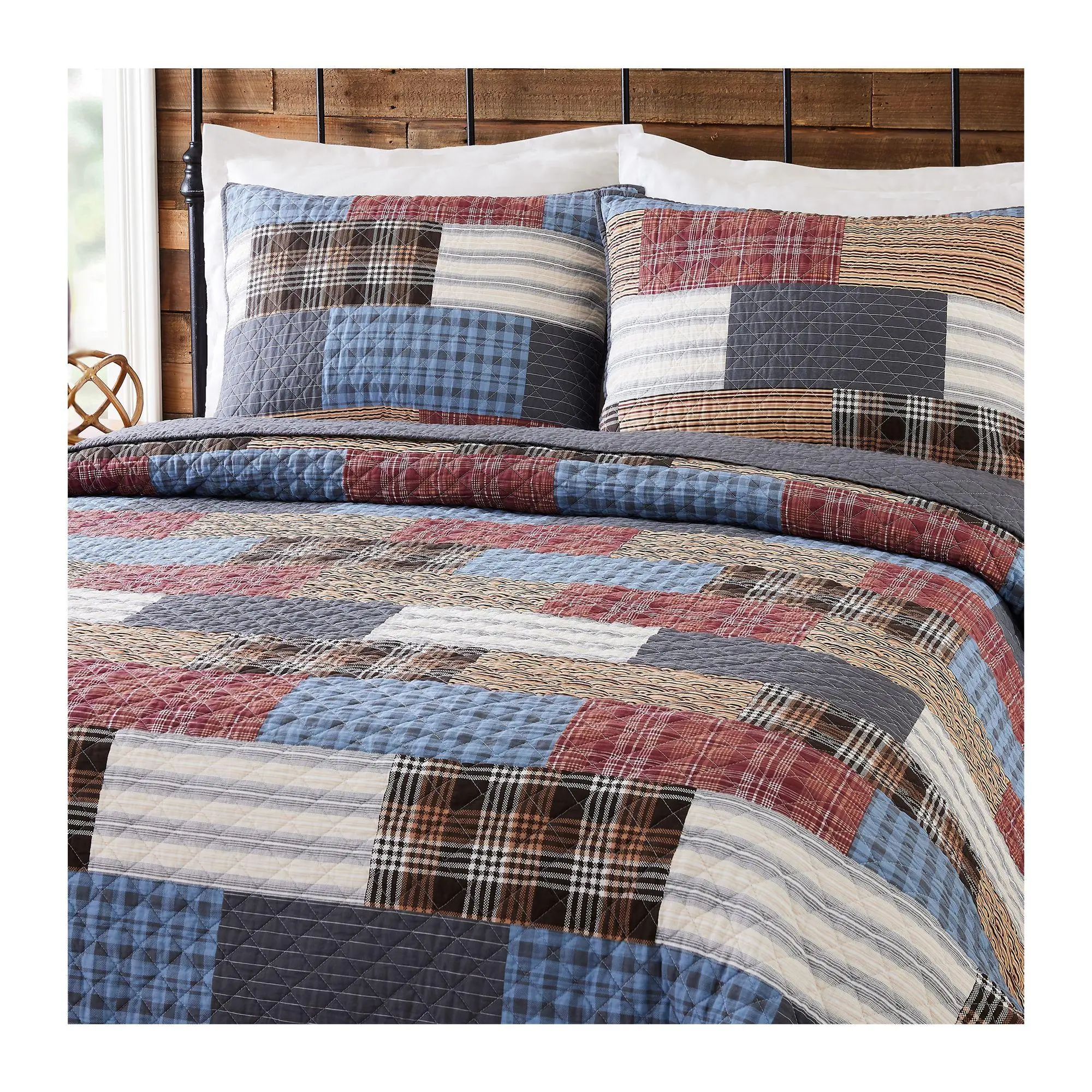 Modern Heirloom Cabin Patchwork 3Pc Full/QueenQuilt Set