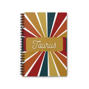 Taurus Spiral Composition Notebook - Ruled Line - Zodiac Sign - Rainbow themed