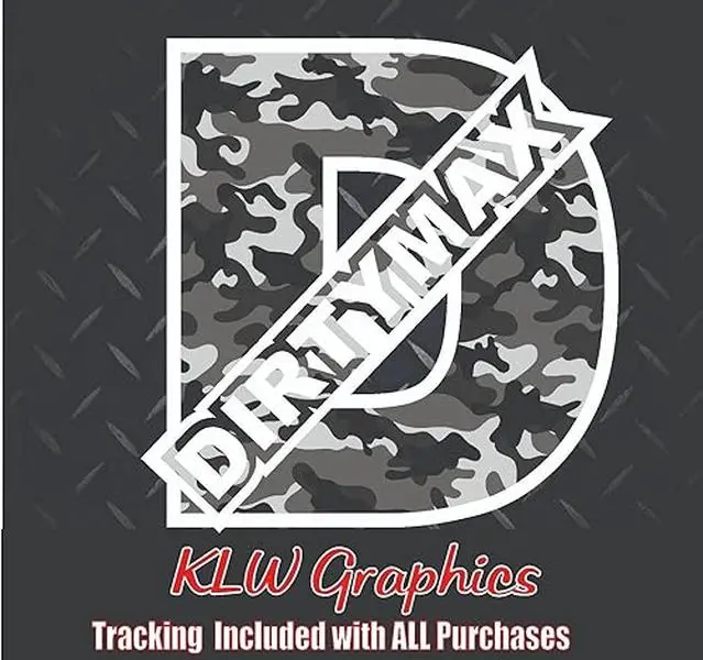 Dirtymax Duramax D Black Gray White Camo Print Full Color Decal Sticker Turbo Diesel Truck 6.6 3.0 Crew Cab