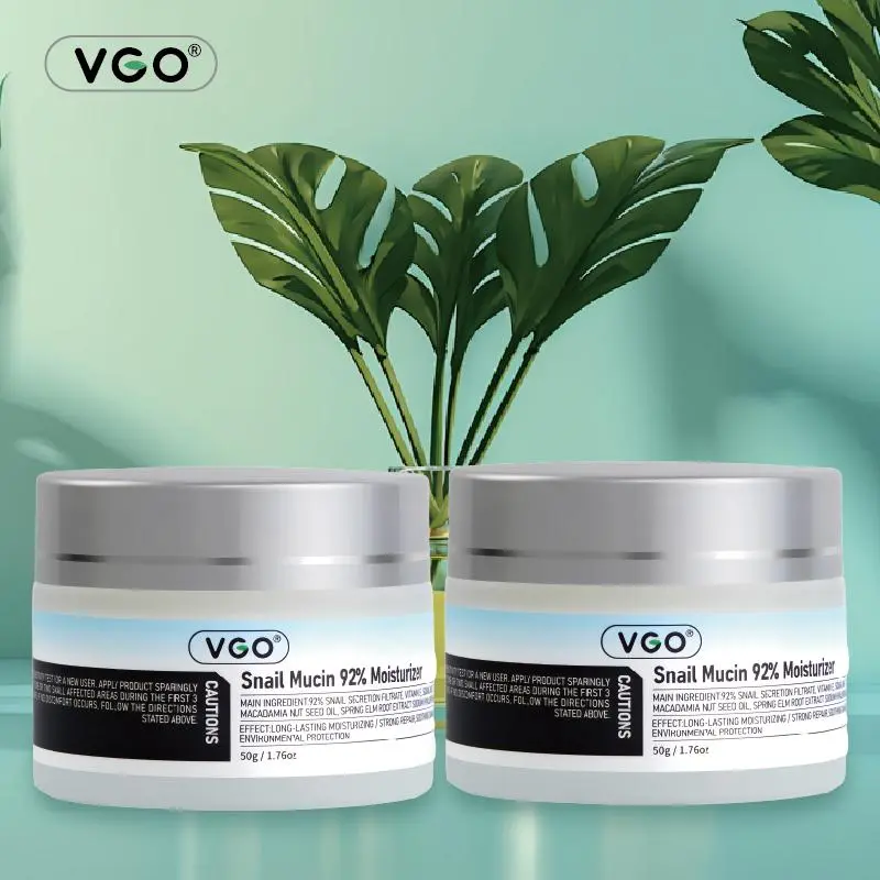 VGO Snail Mucin Moisturizer skincare Daily Face Gel Cream for Dry Sensitive Skin, Deep Moisturizing, Hydration & Skin Care with Macadamia Oil & Eucalyptus
