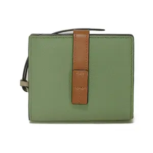 Pre-owned Loewe Calfskin Small Leather Goods Compact Zip Wallet Soft Grained Bifold Wallet