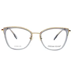 Dream Fever K1032 Crystal Gray Gold Designer Italy Eyeglasses -Wo
