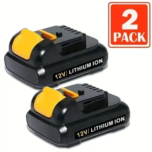 2Pack DCB120 3.0Ah Replacement for Dewalt 12V Battery Compatible with 12 Volt Lithium Ion Battery  DCB121 DCB123 DCB122  Power Tool