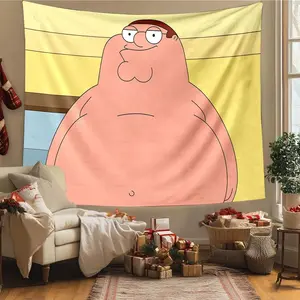 Creative Cartoon Character Wall Art, Large Space Living Room Decor, Humorous Imaginative Home Decoration Hanging Tapestry, Durable Decorative Tapestry