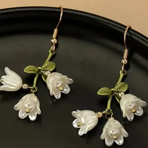 Fashionable Style Flower Design Dangle Earrings, Earrings Dangling, Fashion Jewelry for Party, Daily Clothing Decor, Trendy All-match & Exquisite Jewelry for Birthday Gift, Fashionable Jewelry Accessories