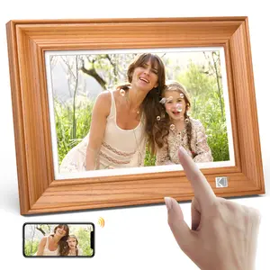 KODAK WiFi Wooden Digital Photo Frame 10.1 Inches 1920*1200 IPS HD Display 32G Large Memory Support Weather & Photo Online Update