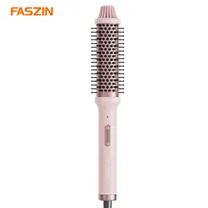 Faszin 2-Inch Thermal Negative Ion Thermal Brush Curler, Ceramic Coating, 30s Fast Heat-Up, Curly/Straight Function, Frizz-Free Results, 1-Hand Use, Easy-to-Operate Beauty Tool, Christmas Gift