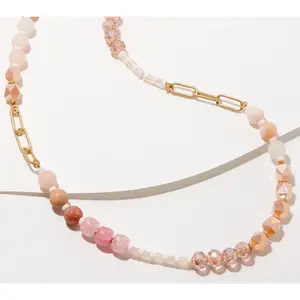 Susan Graver Bead and Chain Adjustable Necklace