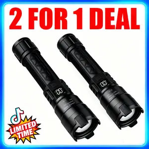 2pcs Compact Tactical Edc Torch, Ultra Lightweight USB Rechargeable, 800mah Long Lasting, Adjustable Beam, Ideal for Survivalists