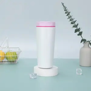 1 20oz white, sliding heat-insulating stainless steel insulated coffee cup, reusable iced coffee cup, hot coffee car outdoor travel cup, Vacuum Insulated Tumbler, Insulated Travel Drinkware