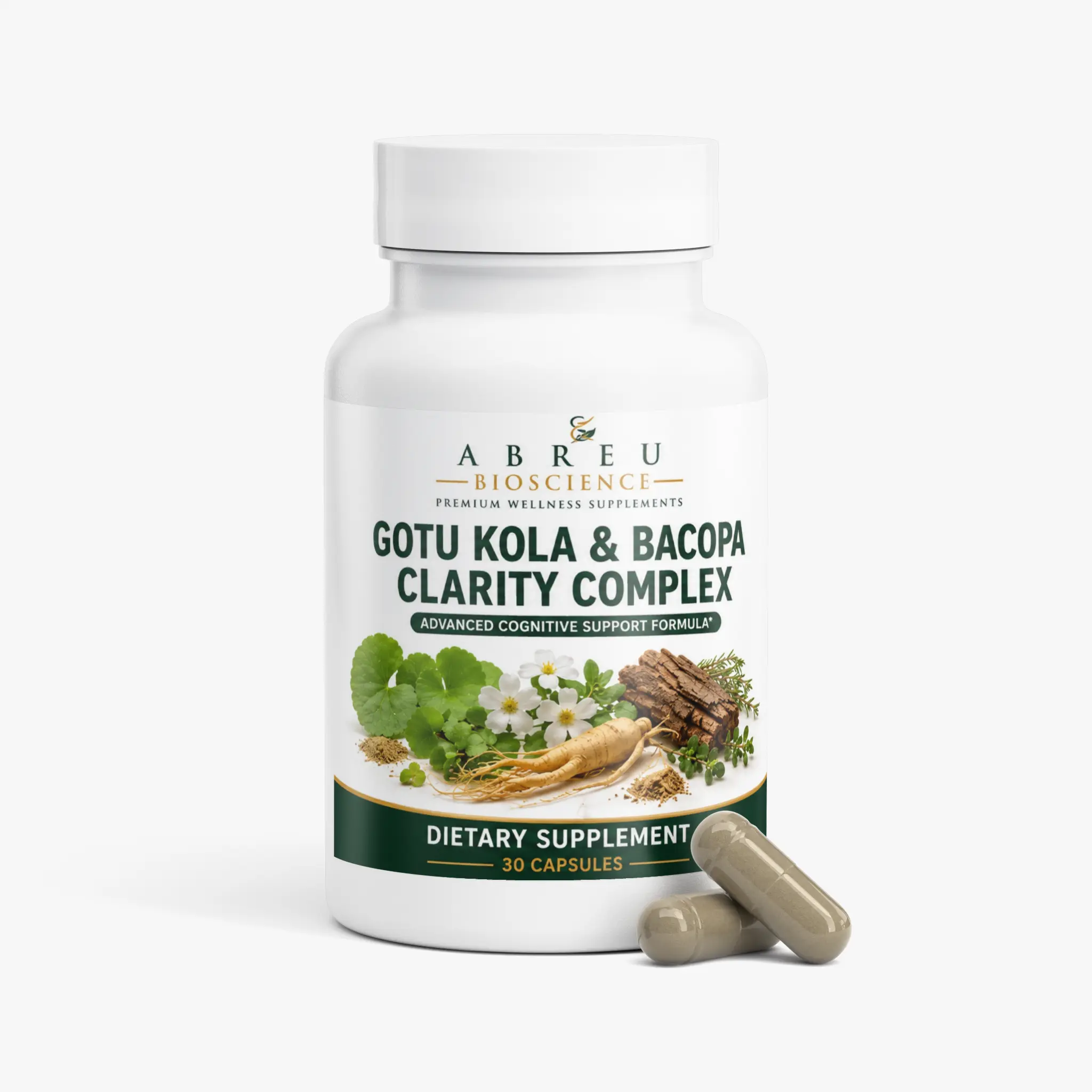 Abreu BioScience Gotu Kola & Bacopa Clarity Complex: Cognitive Potential & Cellular Energy