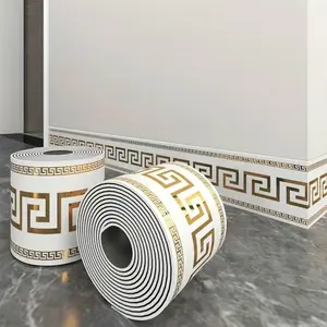 One roll, 197 inches x 3.94 inches, thickened large roll, Decorative Wallpaper, imitation self-adhesive PVC brick-pattern wallpaper with European marble tile panel, peel off and adhere for DIY detachable use