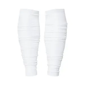 Leg Sleeves - White Scrunchie Design, 4-Way Stretch Spandex, Washable, Pair