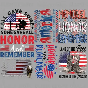 Honor & Remember - 30x24 - DTF PREMADE GANG SHEET