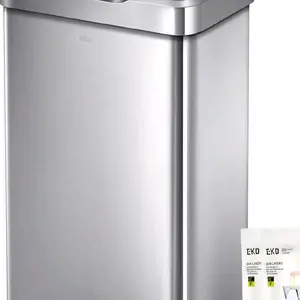 13.2 Gallon Touchless Rectangular Motion Sensor Trash Can, Brushed Stainless steel Finish.