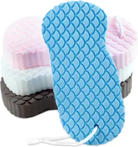 Magic Super Soft Exfoliating Bath Sponges 4-Pack Painless Dead Skin Remover for Adults Kids & Sensitive Skin Ultra Soft High Density Sponge Material
