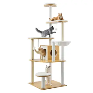Large Cat Tree 68.9" Tall Cat Tower Multi-level Cat Condo Indoor Play HouseSummervibes