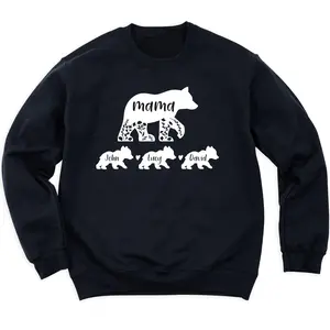 Personalized Mama Bear Sweatshirt, Customizable Mom Tee, Mother's Day Gift, Custom Mama Sweatshirt, Mama Bear Hooded With Kids Names, Mom Life Shirt