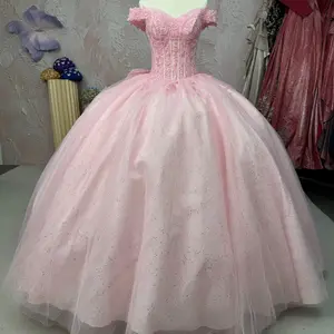 Quinceanera Ball Gown Dress Glitter Tulle Mexican Sweet 15 Formal Party Dress for Special Occasions