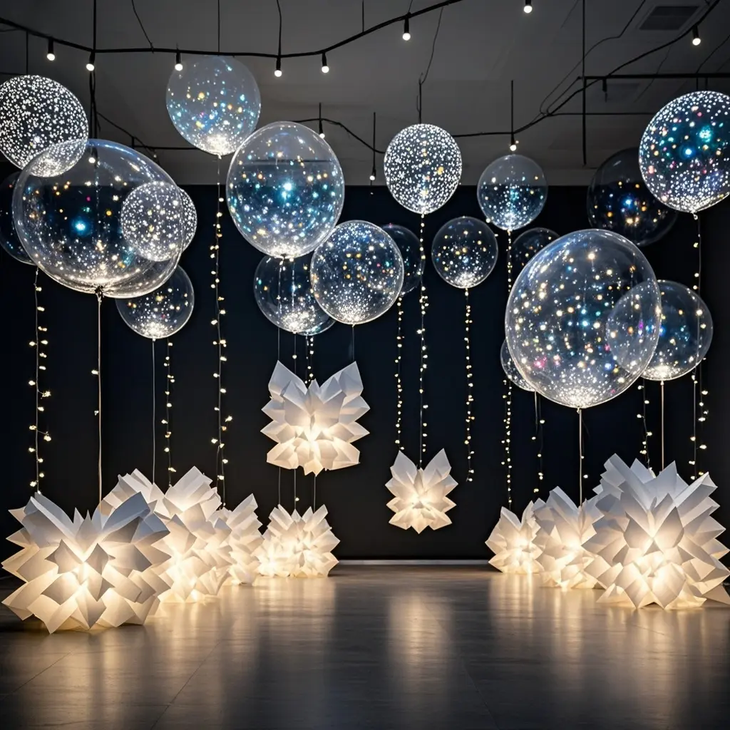 10/20 Pack LED Balloons, 20 Inches Light Up Balloons, Clear Helium Bobo Balloons, Glow Bubble With String Lights For Valentines Day, Halloween, Christmas, Wedding, Birthday Party Decoration