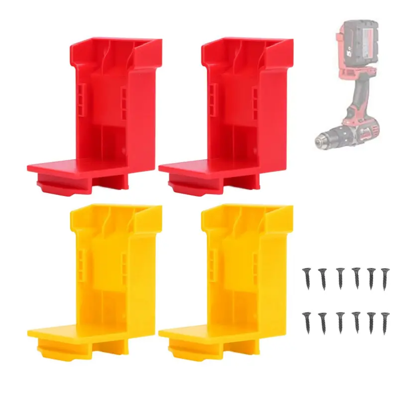 GJANSH 2-in-1 Tool & Battery Holder Compatible with Milwaukee M18 & Dewalt 20V, Dual Style Power Tool Mount for Wall Storage