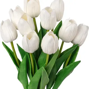 10pcs  Artificial Tulips with Stems, High-Quality Faux Flowers, Fake Tulips, Artificial Flower Decoration, Perfect for Home Decor, Office Settings, Parties, Spring Wreaths, Wedding Bouquets, Centerpiece Arrangements, And Dining Table Embellishments