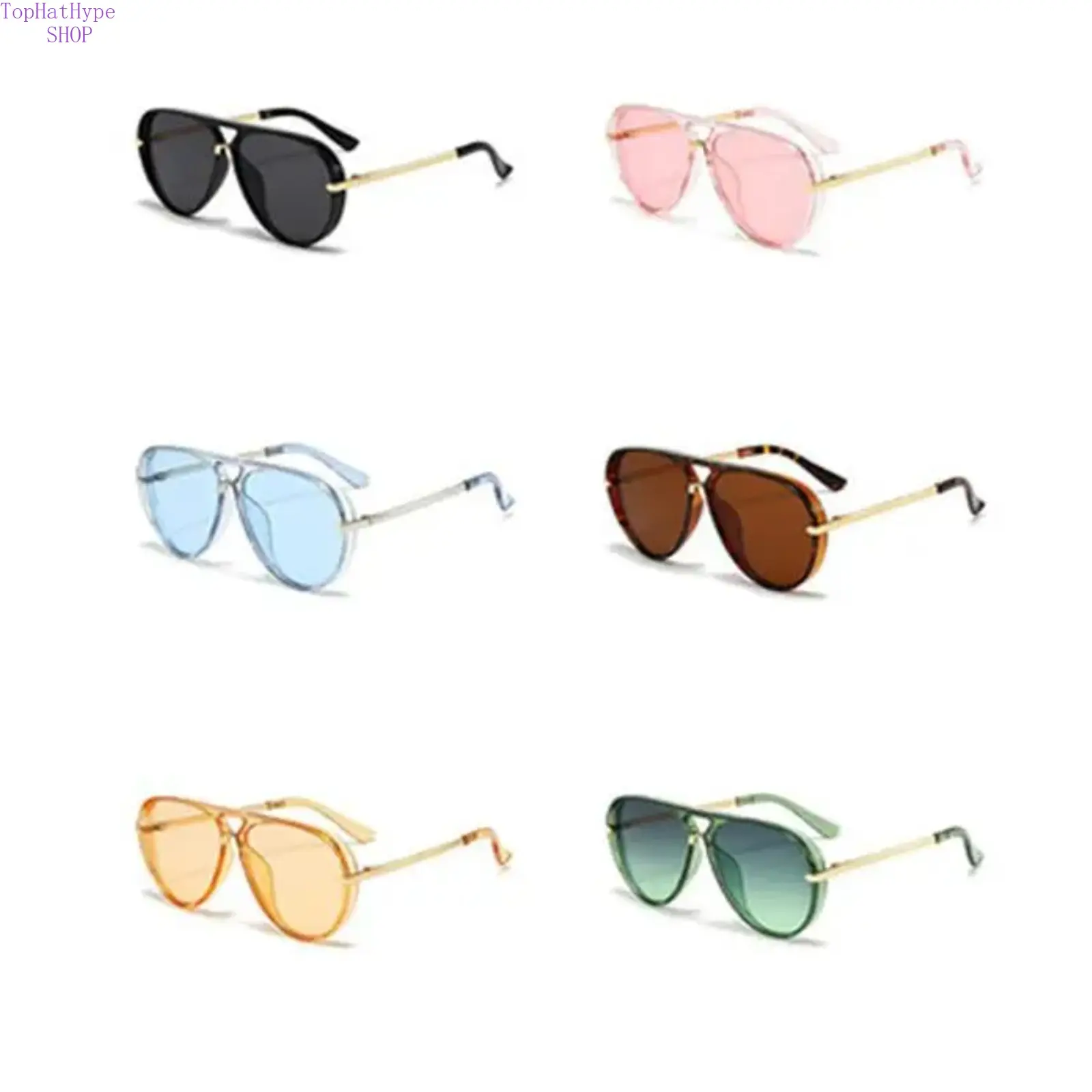 2026 New Oversized Aviator Sunglasses for Men Women, UV400 Retro Large Frame Sunshade Non-Prescription Eyewear, Neon Green Black Pink Blue Red Fashion Shades, Ideal for Driving, Beach, Daily Casual Wear, Men's Sunglasses, Sunshade Non-Prescription Glasses