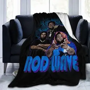 Soft Comfortable Funny Throw Blanket Rod Wave Blanket Warm Flannel S For Bed Couch Sofa Bedroom Living Room All Season,Gift