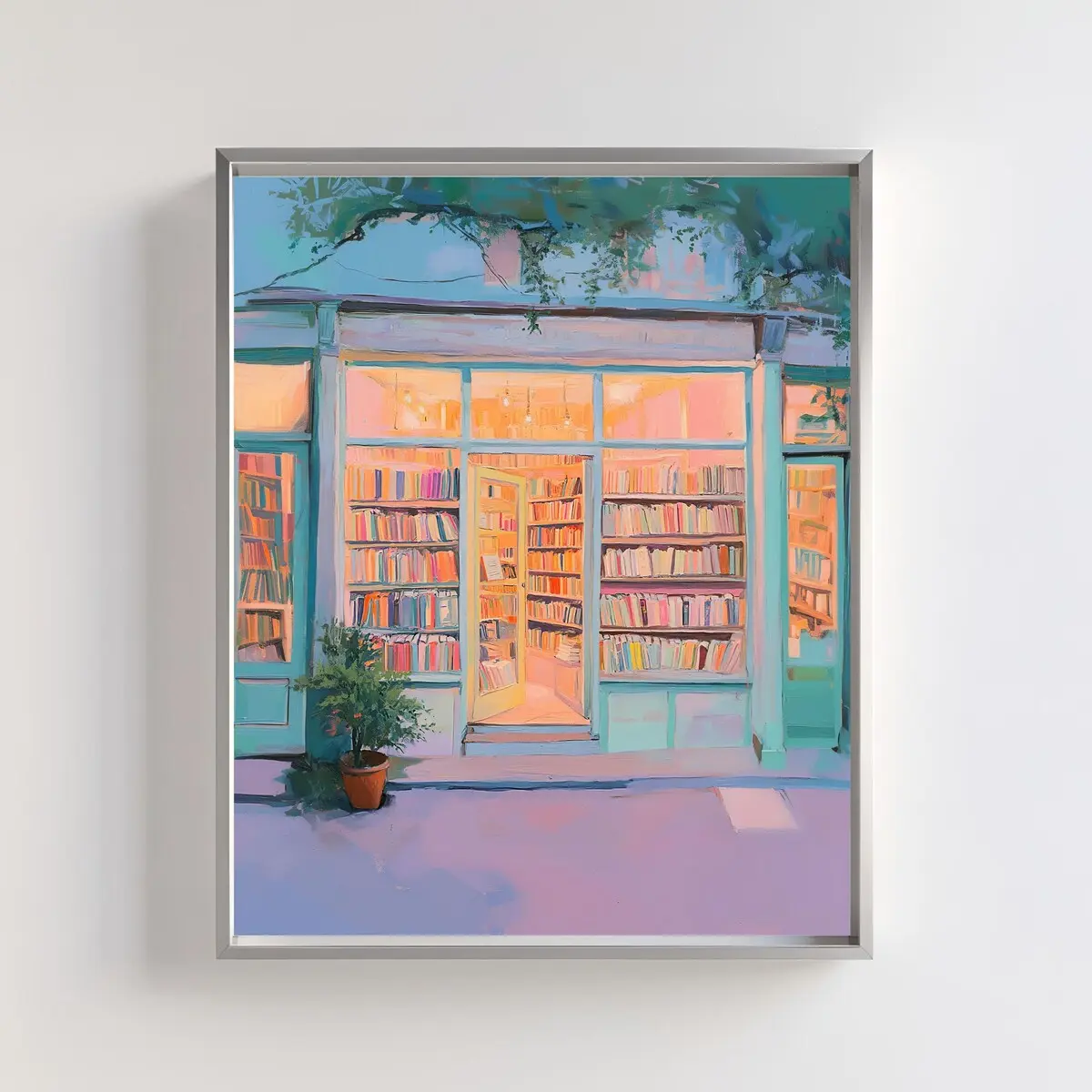 Vintage Bookshop Aesthetic Wall Print - Book Nook Decor, Bookish Merch, Cozy Bookstore Poster, Reading Nook Art, Room Decor - Unframed, 5 Sizes (8x12 to 27x40 Inches)