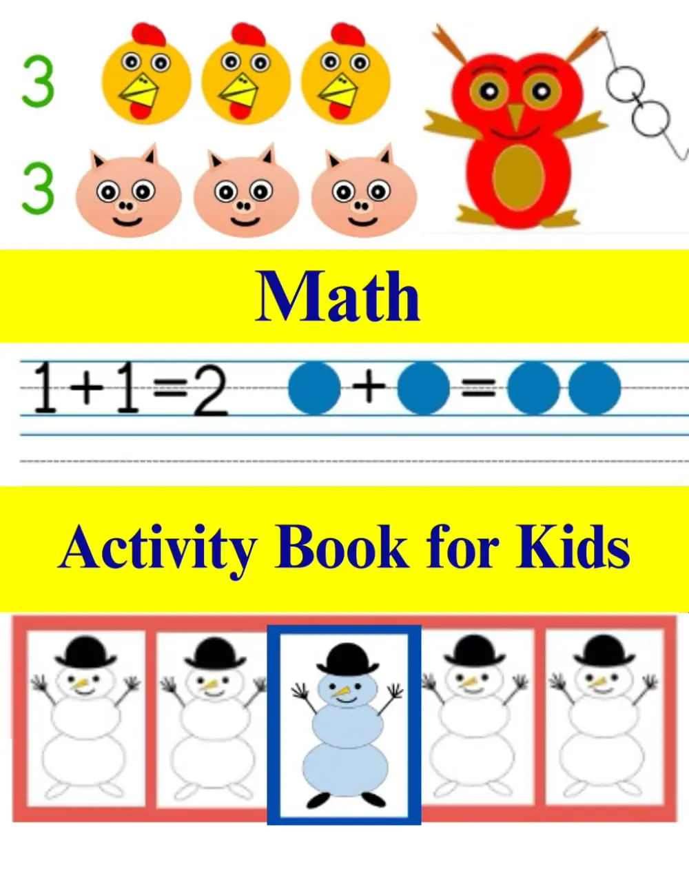 Math Activity Book for Kids: Addition and Subtraction Practice Worksheets for Kindergarten, Preschool and Early Elementary School Children | Number Tracing to Improve Fine Motor Skills