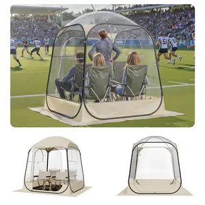 fathersdaygift  VEVOR Pop up Sports Tent, 63x63 in Clear Bubble Tent for 2-4 Persons, Waterproof Outdoor Pod with Floor Mat Top Cover, Garden Igloo Dome Tents Camping Shelter for Events Fishing Cheering