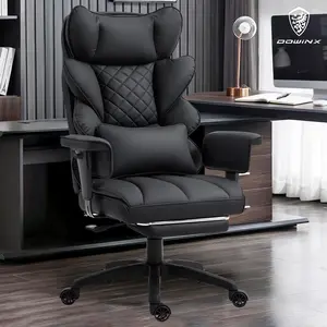 Dowinx Big and Tall Ergonomic Office Chair Executive Desk Chair with Pocket Spring Lumbar Support High-Back Adjustable Gaming Chair 3D Armrests&  Dual-Layered Backrest PU Leather Option