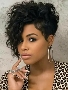 Women's Fashion Synthetic Wavy Curly Fiber Wig, Medium-Low Priced Hairpiece, Lightweight & Easy Care Design, Suitable for All Skin Types, Kinky Curly Wigs