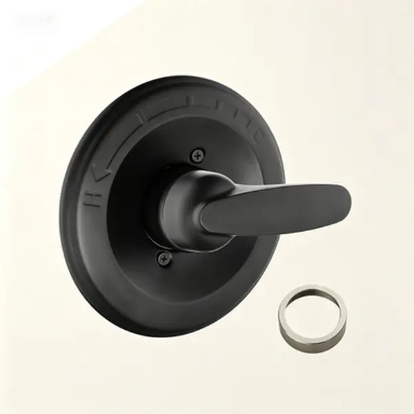 Matte Black Shower Handle Trim Kit Replacement, Compatible with R10000 Series Valve, Durable Finish, Easy Installation, Excludes Cartridge and Valve