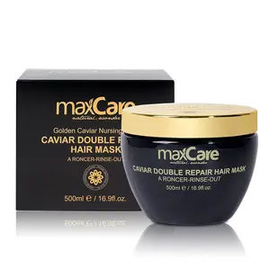 maxCare Golden Caviar Double Repair Hair Mask - 500ml Organic Keratin Lightweight Moisturizer, Hydrating Nursing Cream for Dry, Frizzy Damaged Hair Repair