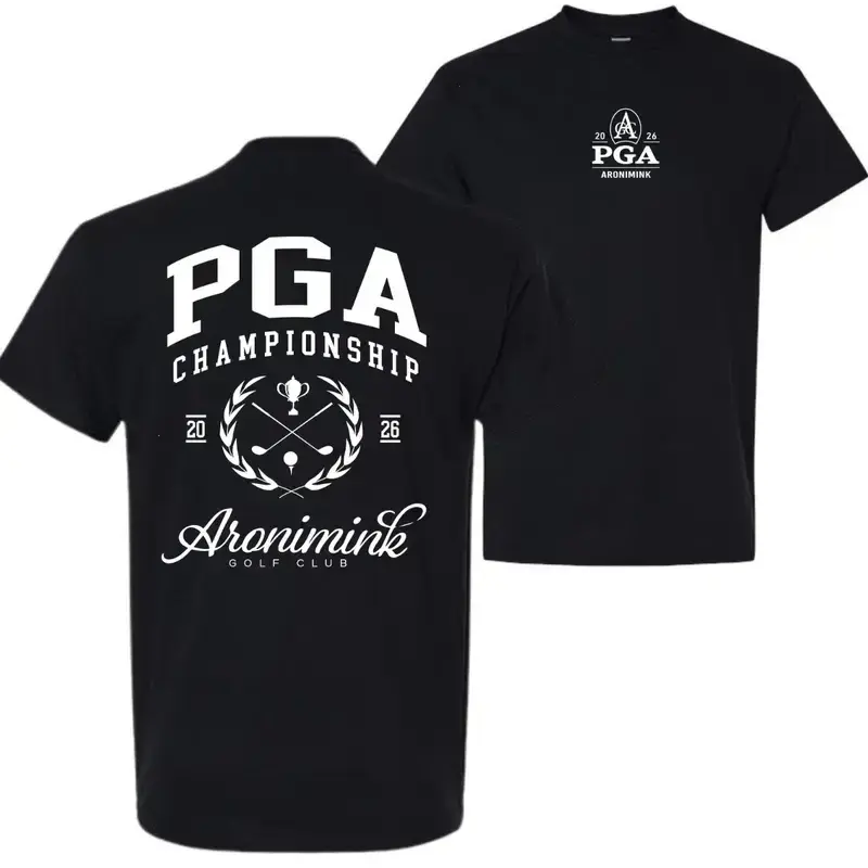 [Sale Up To 50%] Women's Shortleeve Graphic Print Medium Length Tops, Unisex PGA Championship 2026 Soft Round Neck Tee, Aronimink Golf Club Tournament Pro Fan Apparel, Casual Daily Wear - Cold Wash Compatible - KitchenEra