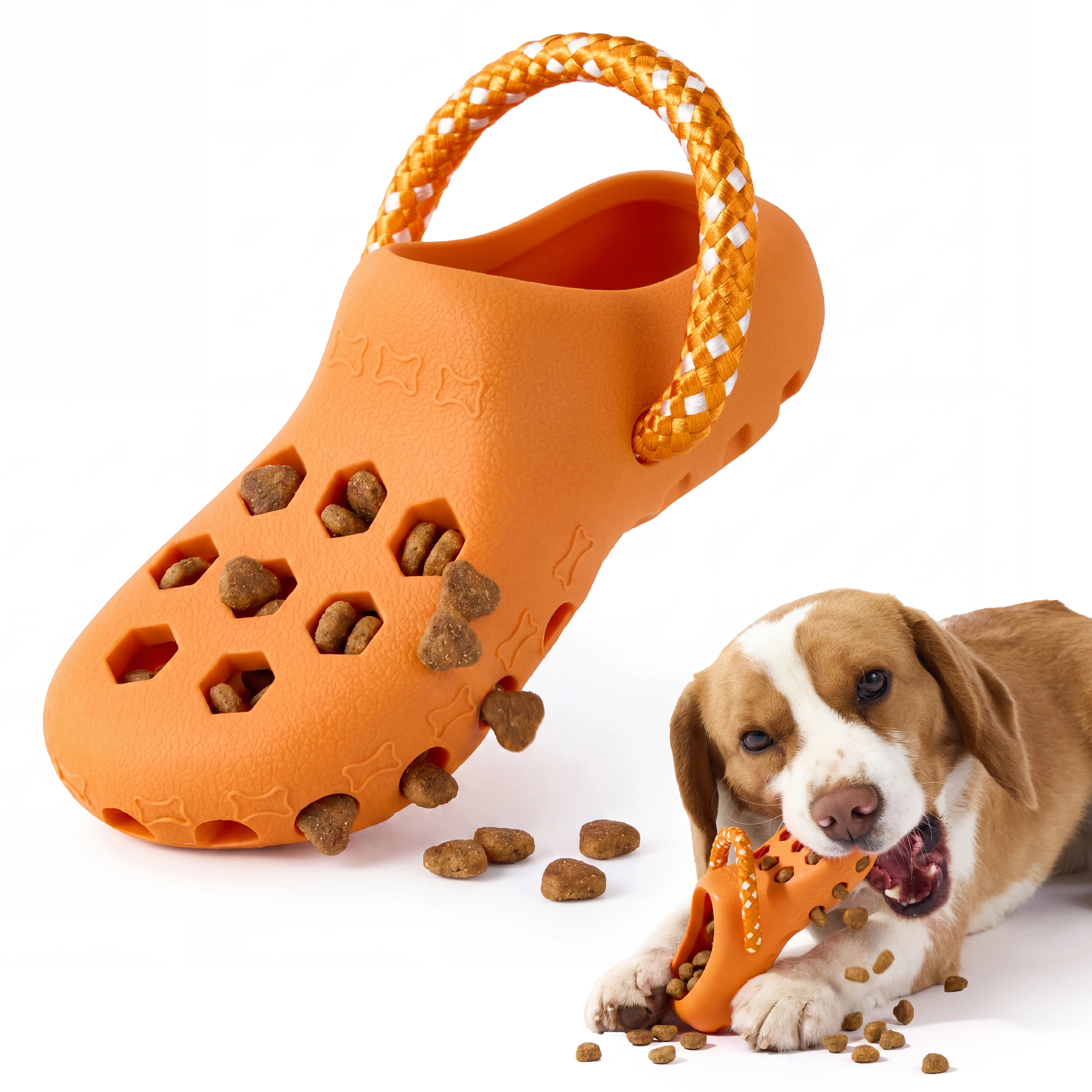 Snack Dispensing Dog Toys, Rubber Puppy Chew Toy, Interactive Toy for Dogs, Teething & Dental Cleaning Toy