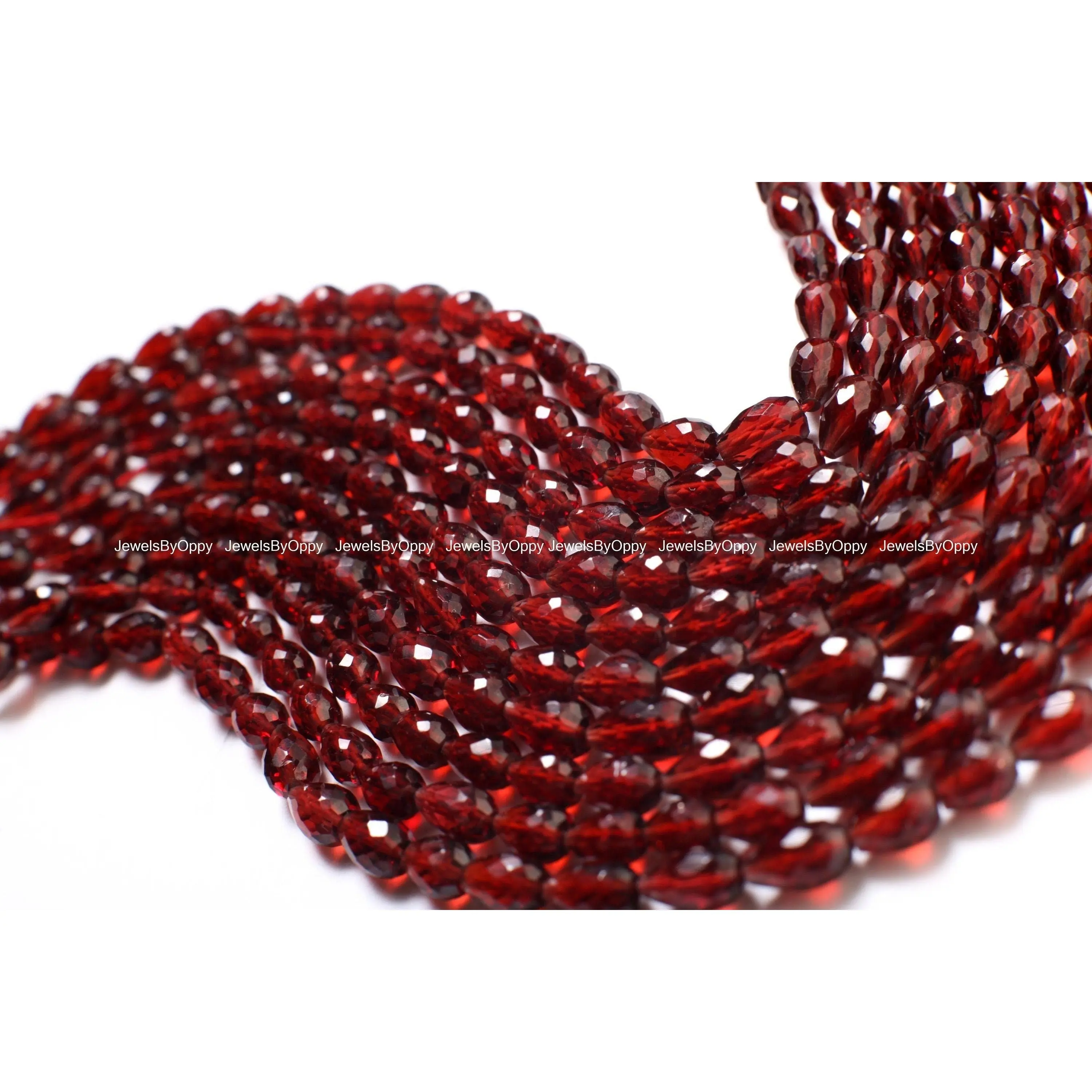 Natural Mozambique Garnet AAA Micro Faceted 3.5-4.5x5.5-6.5mm Briolette Teardrop Top to Bottom Drilled, Jewelry Making, Rich Merlot Gemstone