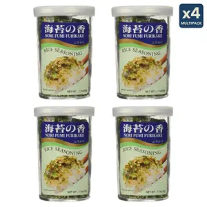 AJISHIMA Nori Komi Furikake Rice Seasoning 4-Pack 1.7 Oz Each - Salty Crunchy Savory Blend for Boring Rice Tastes