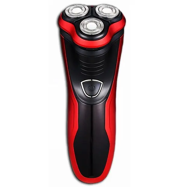 Men's Razor Rotary Waterproof Electric Shaver Pop-Up Trimmer Wet Dry Cordless Red
