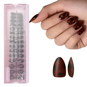 Jsiallye 150Pcs Tortoiseshell Short Square Press on Nails, Soft Gel Nail Tips 15Sizes, Long Lasting Reusable Fake Nails, Salon Quality Soak Off False Nail Tips for Women Girl Festival Gift summertimevibes